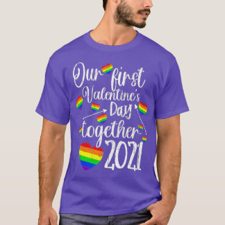 Our First Valentines Day ogether 2021 Gay Couple L Tシャツ
