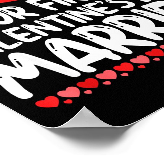 Our First Valentines Married Husband Wife  ポスター (角)