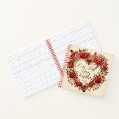 Our First Year Togetherヴィンテージスタイルバラ カスタム ノートブック (内部)