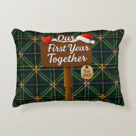 Our First Year Together 2025 Wooden Sign アクセントクッション