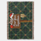 Our First Year Together 2025 Wooden Sign スローブランケット (正面縦)