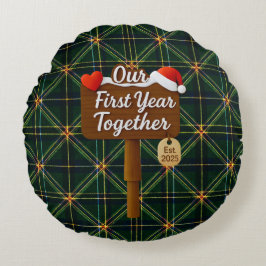 Our First Year Together 2025 Wooden Sign ラウンドクッション