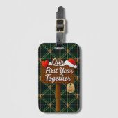 Our First Year Together 2025 Wooden Sign ラゲッジタグ (正面縦)