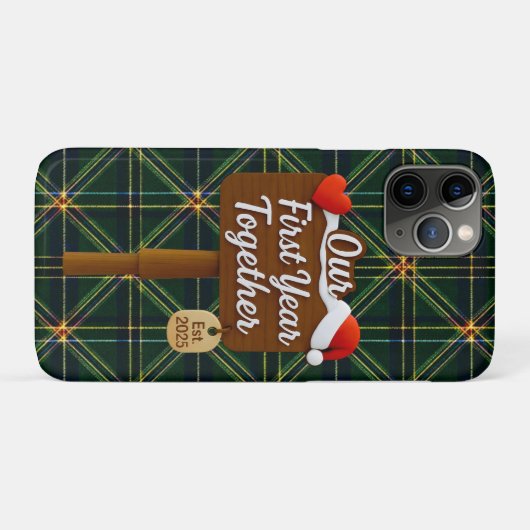 Our First Year Together 2025 Wooden Sign Case-Mate iPhoneケース (裏面(横))