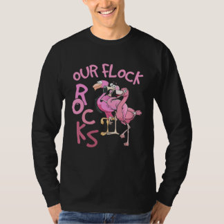 Our Flock Rocks Flamingo Matching Family Vacation  Tシャツ