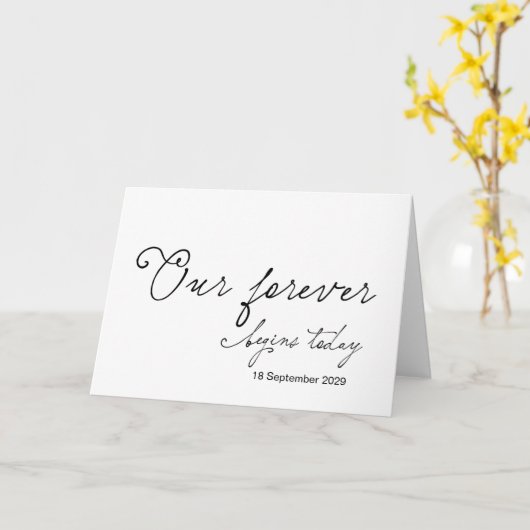 Our Forever Starts Today Bride Groom Wedding Day カード (黄色い花)