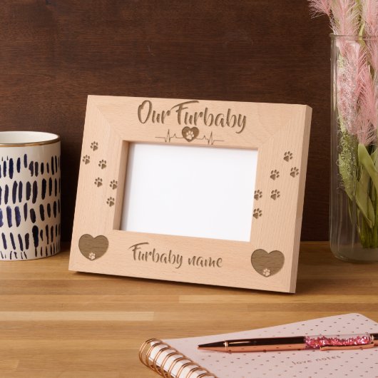 Our Fur baby - Dog & Cat レーザー彫刻フレーム (左)