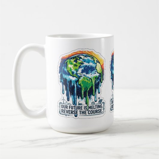 Our Future is Melting | Global Warming Awareness コーヒーマグカップ (左)