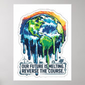 Our Future is Melting | Global Warming Awareness ポスター (正面)