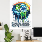 Our Future is Melting | Global Warming Awareness ポスター (ホームオフィス)
