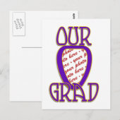 OUR GRAD PURPLE & SCHOOL Colors Frame ポストカード (正面/裏面)
