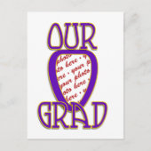 OUR GRAD PURPLE & SCHOOL Colors Frame ポストカード (正面)