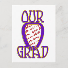 OUR GRAD PURPLE & SCHOOL Colors Frame ポストカード