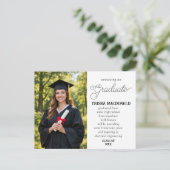Our Graduate With Photo Graduation Classic Script 案内ポストカード (スタンド正面)
