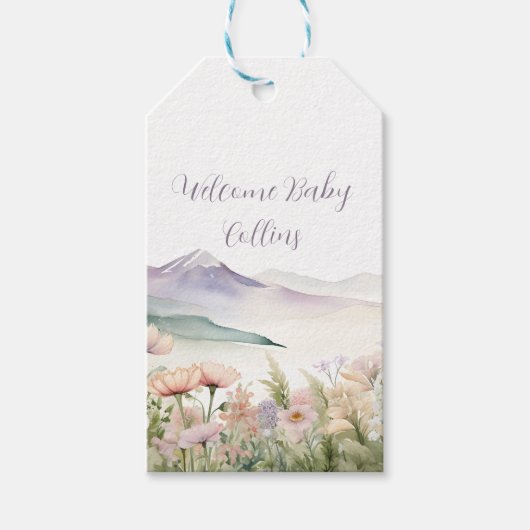 Our greatest adventure baby shower ギフトタグ (正面)