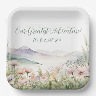 Our greatest adventure baby shower  ペーパープレート