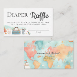 Our Greatest Adventure Diaper Raffle Baby Shower エンクロージャーカード