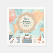 Our Greatest Adventure Vintage Blue Baby Shower スタンダードカクテルナプキン (正面)