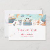 Our Greatest Adventure Vintage Pink Baby Shower サンキューカード (正面)