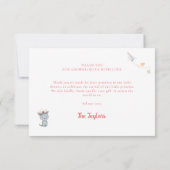 Our Greatest Adventure Vintage Pink Baby Shower サンキューカード (裏面)