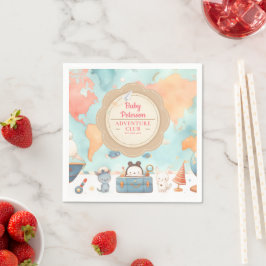 Our Greatest Adventure Vintage Pink Baby Shower スタンダードカクテルナプキン