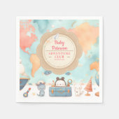 Our Greatest Adventure Vintage Pink Baby Shower スタンダードカクテルナプキン (正面)