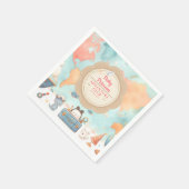 Our Greatest Adventure Vintage Pink Baby Shower スタンダードカクテルナプキン (角)