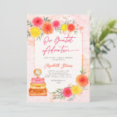 Our Greatest Adventure Zinnia Bright Floral Bridal 招待状 (スタンド正面)