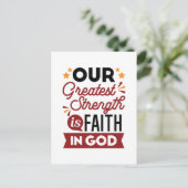 Our Greatest Strength Is Faith in God Quote シーズンポストカード (スタンド正面)