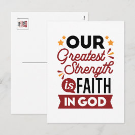 Our Greatest Strength Is Faith in God Quote シーズンポストカード