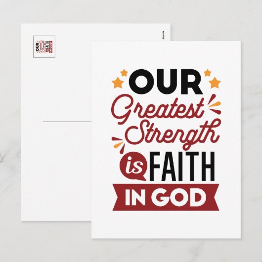 Our Greatest Strength Is Faith in God Quote シーズンポストカード (正面/裏面)