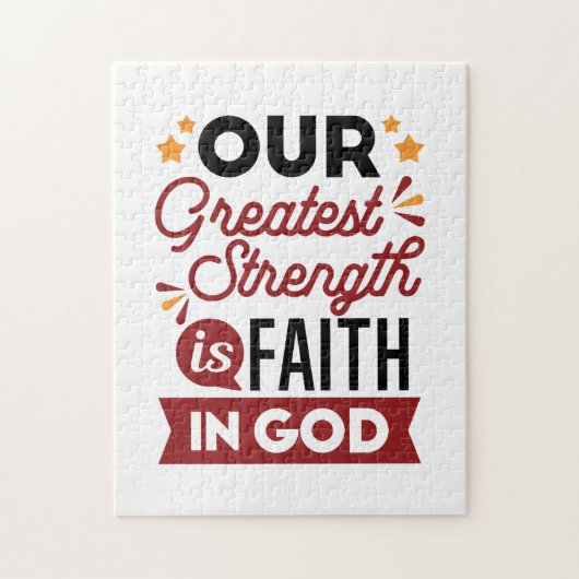 Our Greatest Strength Is Faith in God Quote ジグソーパズル (縦)