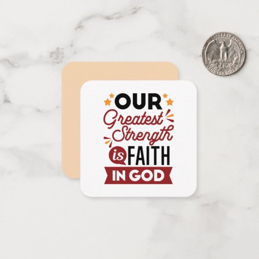 Our Greatest Strength Is Faith in God Quote ノートカード (正面/裏面インサイチュ)