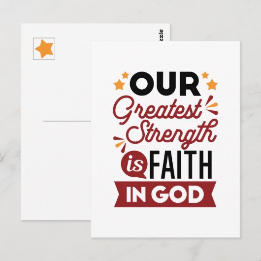 Our Greatest Strength Is Faith in God Quote ポストカード (正面/裏面)