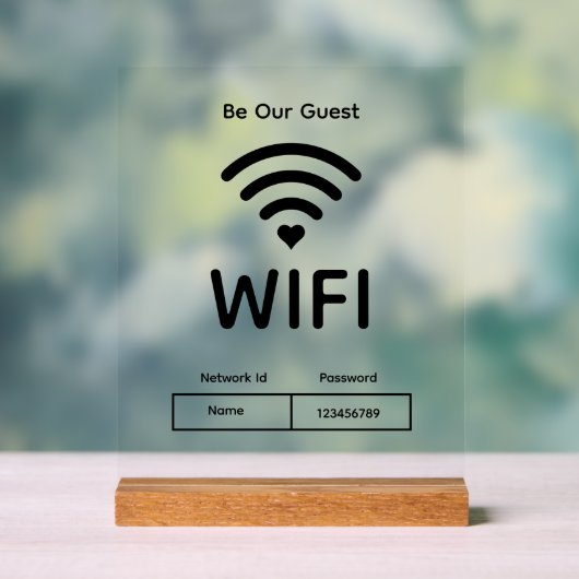 Our Guest Wifiパスワードアクリルサイン アクリルサイン (ニュートラル)