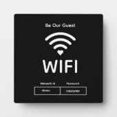 Our Guest Wifiパスワードテーブルトッププラークとイーゼル フォトプラーク (正面)