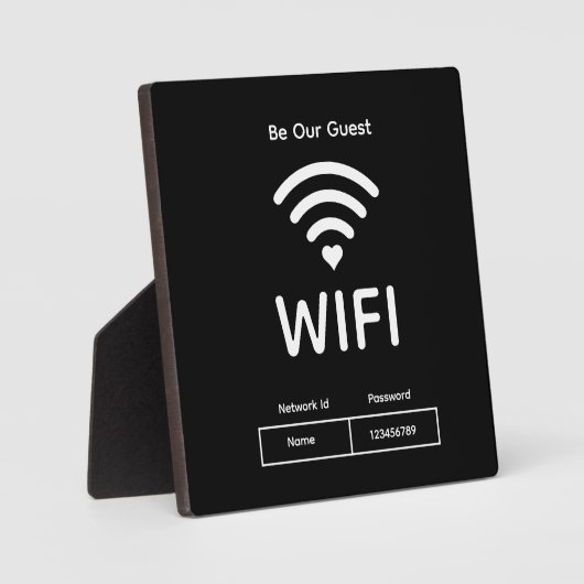 Our Guest Wifiパスワードテーブルトッププラークとイーゼル フォトプラーク (正面)