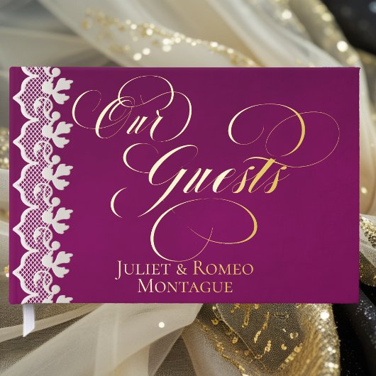 Our Guests Lace - Plum Foil ゲストブック