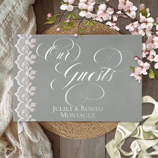 Our Guests Lace - Sage Foil ゲストブック