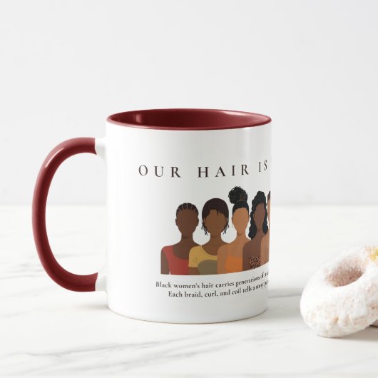 Our Hair History Black Hair Appreciation Mug マグカップ (ドーナツ)