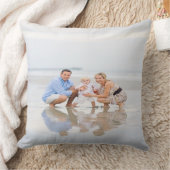 Our Happy Place：家族パーソナライズされたビーチ写真 クッション (ブランケット)