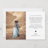 Our Hearts Are Full Elegant Wedding Photo サンキューカード (裏面)