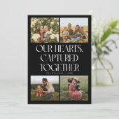 Our Hearts Black Multi Photo バレンタインデー シーズンカード (スタンド正面)
