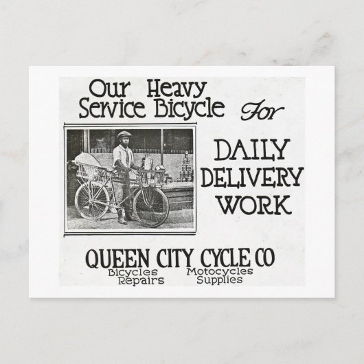 Our Heavy Service Bicycle - Americanaヴィンテージ ポストカード (正面)