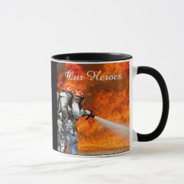 "Our Hero"マグカップ、消防士はコーヒーマグをサポート マグカップ
