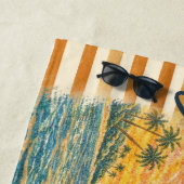 Our Honeymoon Dolphins Custom Vintage Beach Towel ビーチタオル (インサイチュ)