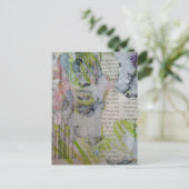 Our info shows abstract collage with face ポストカード (スタンド正面)