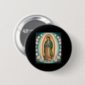 Our Lady De Guadalupe Sant Mary Back Print Christi 缶バッジ (正面&裏面)