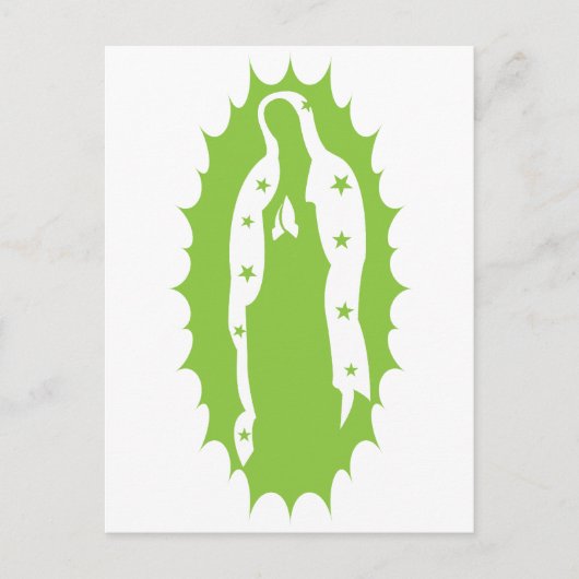 OUr Lady Guadalupe Lime モダン Green ポストカード (正面)