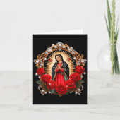 Our Lady Guadalupe Saint Virgin Mary In Roses Flow カード (正面)